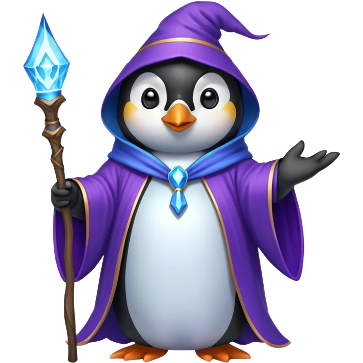 penguin wizard casting a spell emoji