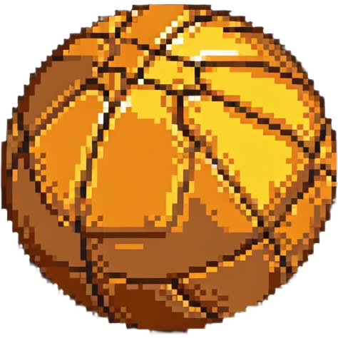 golden basketball, metallic gold surface with classic orange seams emoji