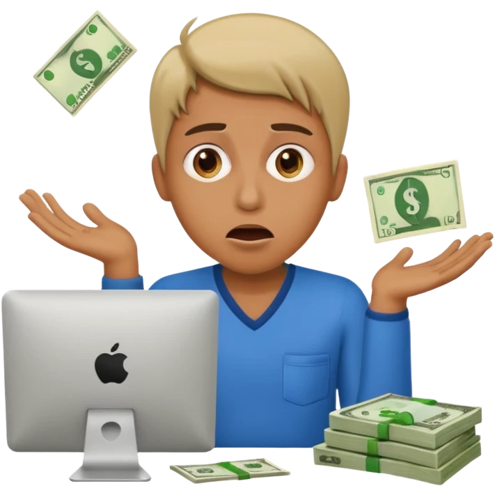 Scammer hacking money emoji