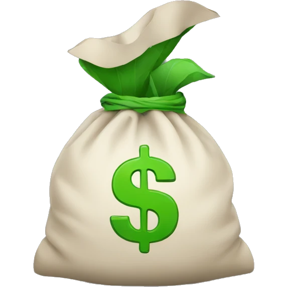Money bag with green dollar sign emoji