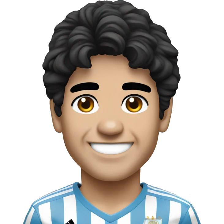 maradona argentina young smile emoji