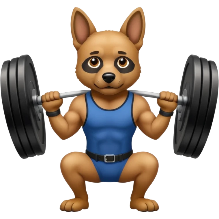 police dog lifting weights emoji