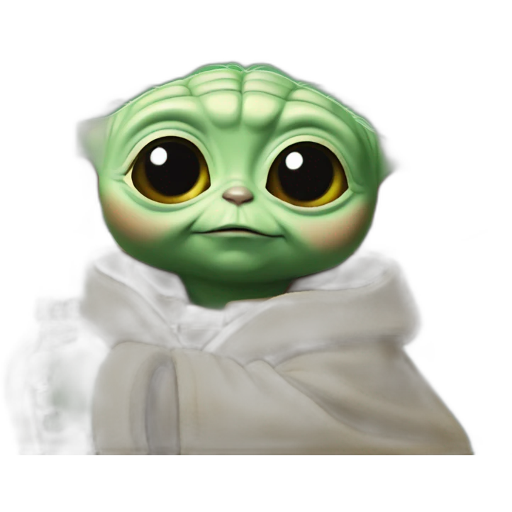 Baby yoda with a beak emoji