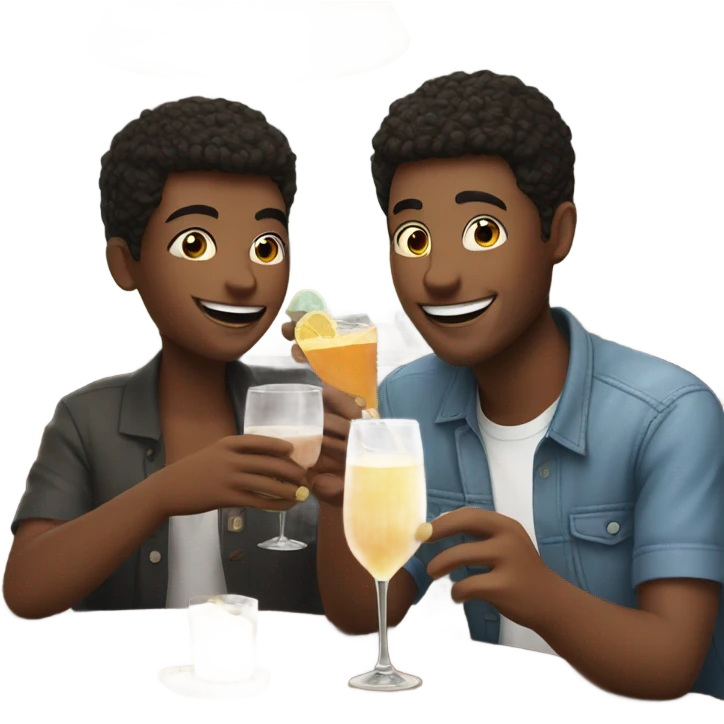 friends enjoying drinks indoors emoji