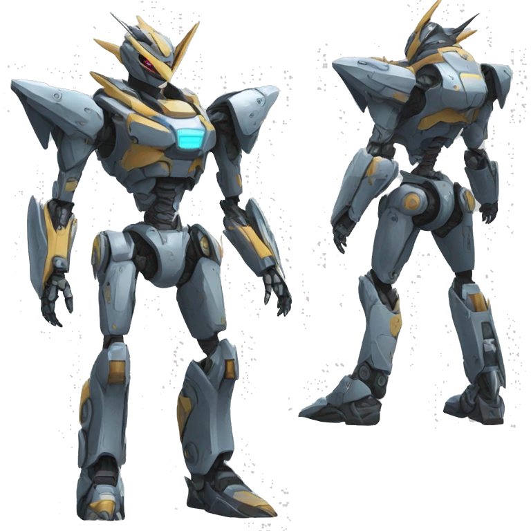 a futuristic mechanical spiky Medabot-raptor full body emoji