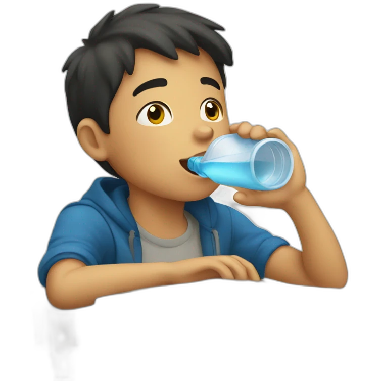 Boy drinking water emoji
