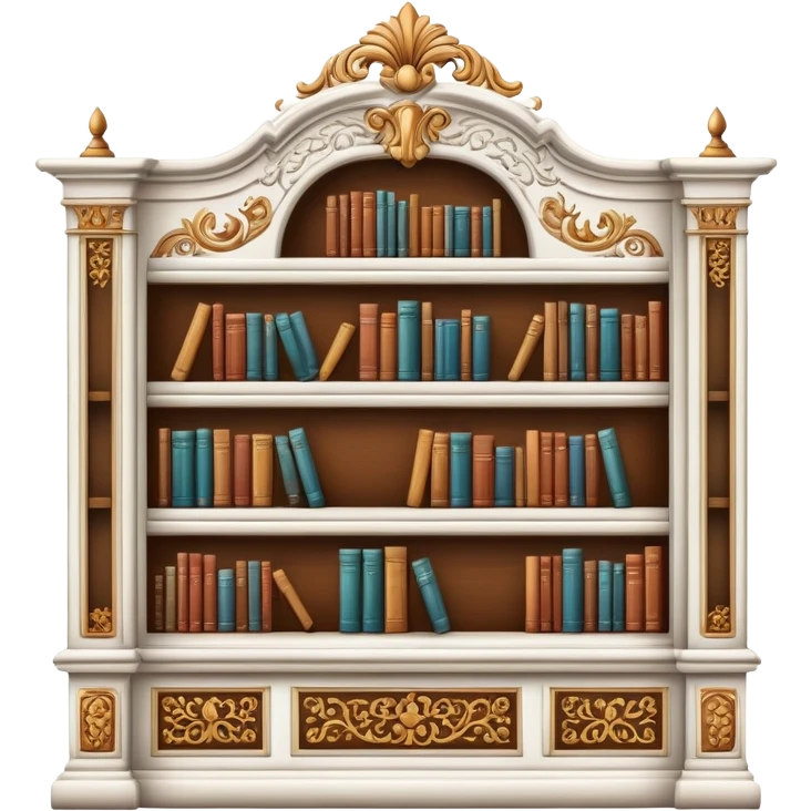 Beautiful white vintage bookshelf  emoji