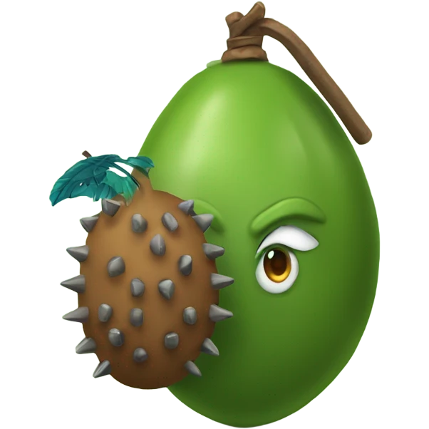 one kiwi and one grenade next to each other emoji
