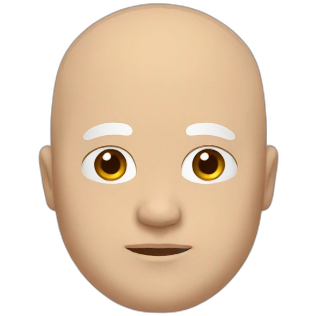 fat white bald guy brown hair and eyebrows emoji