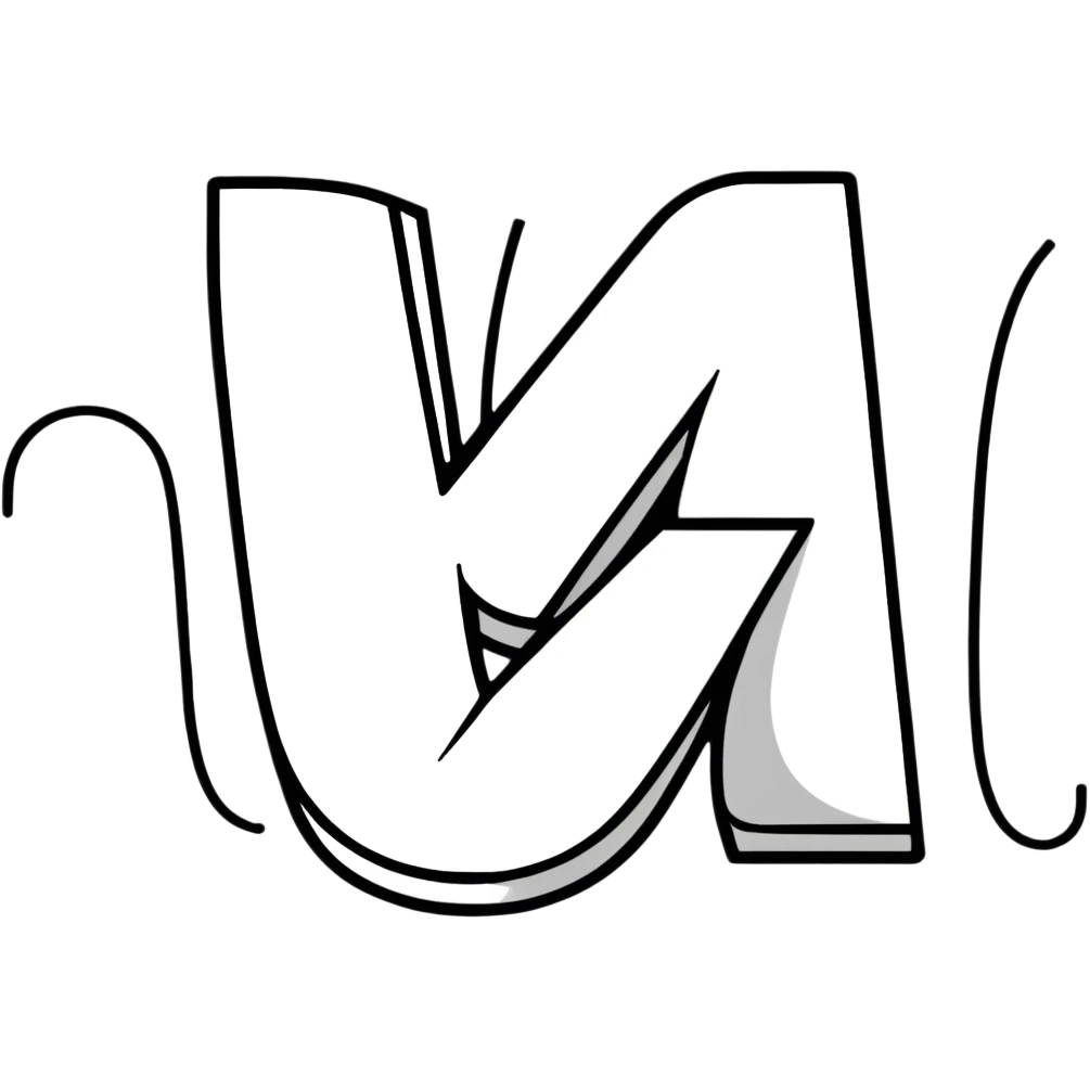 word UYI as a fun cartoon logo with character elements emoji