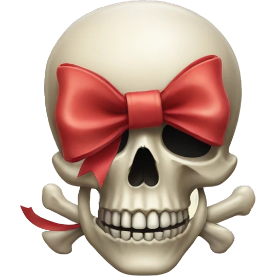 Skull with a bow emoji