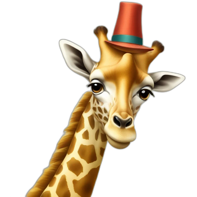 Girafe avec un chapeau chinois sur la tête emoji