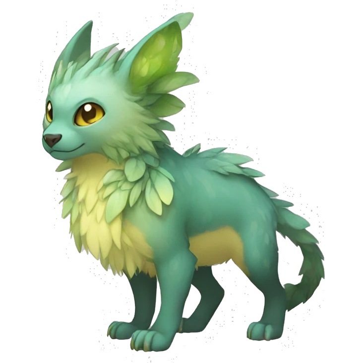 Cute cool fantasy animal hybrid Fakemon full body emoji