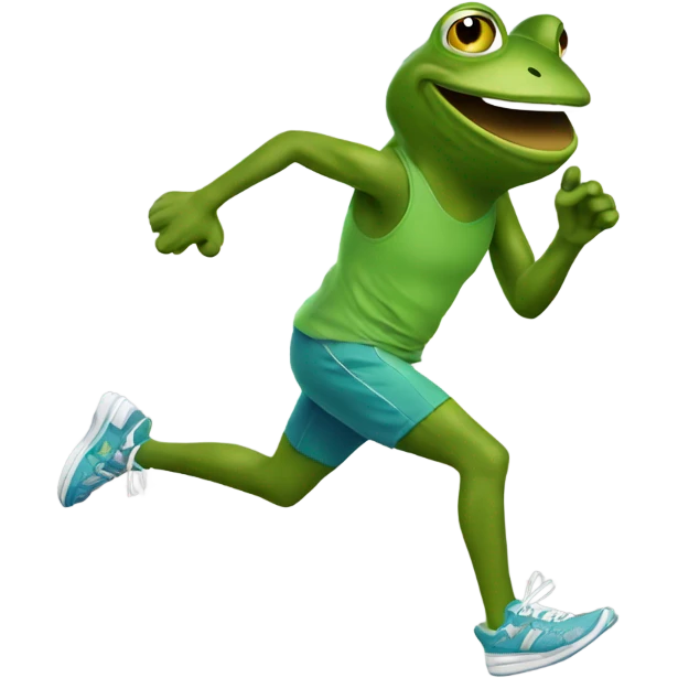 Quick running frog with sneakers emoji
