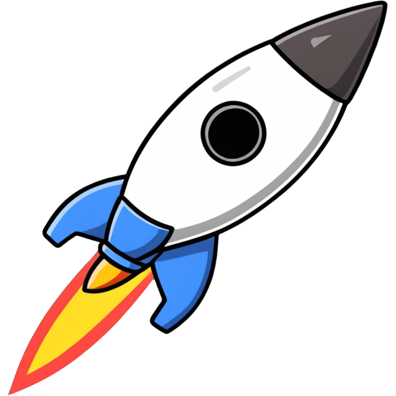 rocket with ninja stars emoji