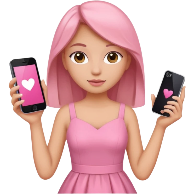 pink dressed girl online shopping  emoji