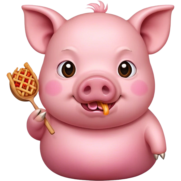 pig eating chinese food emoji