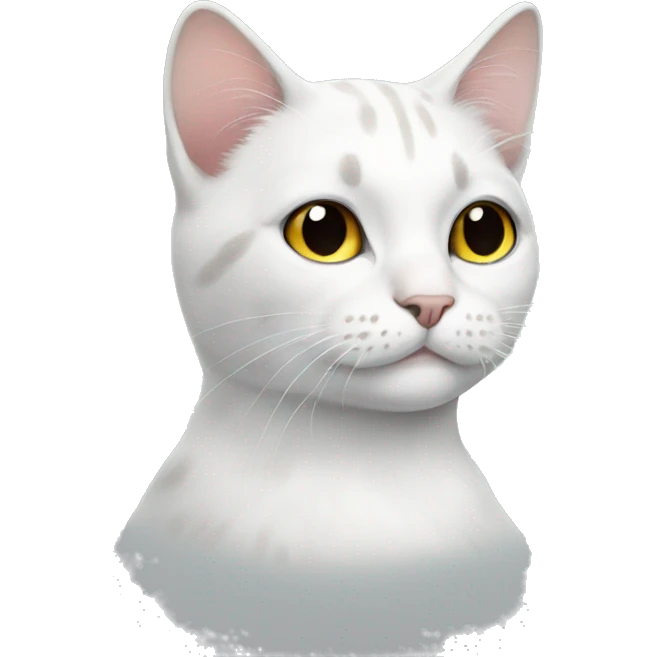 White cat with black spots  emoji