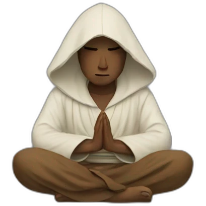 Jedi wearing hood meditating emoji