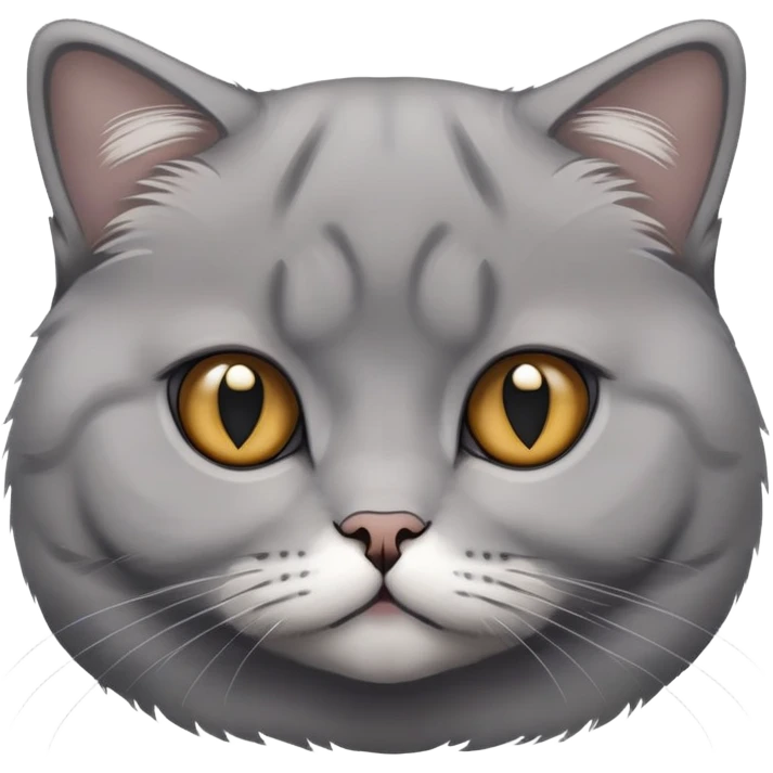 face grey cat, Scottish fold breed emoji