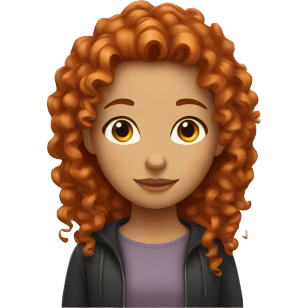 Girl with ginger curly hair  emoji