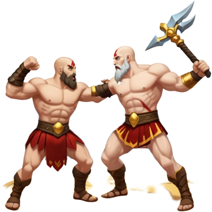 fight between Zeus and kratos  emoji