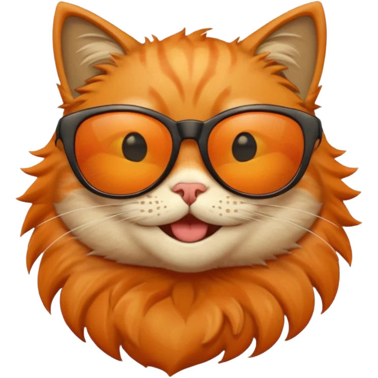 Cat wearing sunglasses with a smile on its face emoji