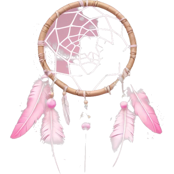 baby pink dream catcher with feathers  emoji