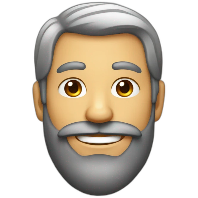 Homme barbu avec sourire sournois emoji