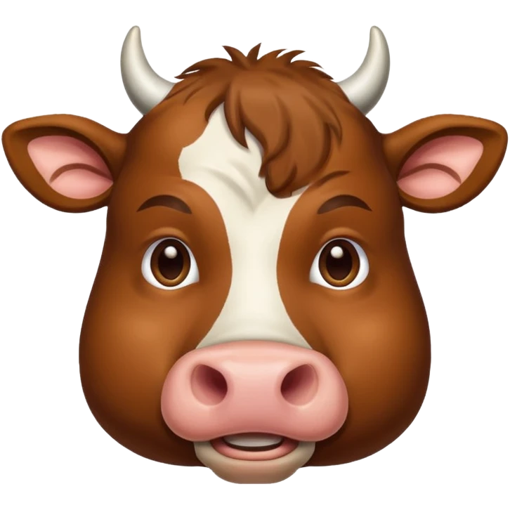 A man with s cow in his face emoji