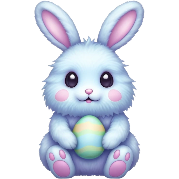 alien kawaii fluffy easter bunny  emoji