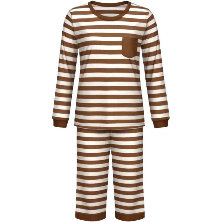 aesthetic scandinavian pyjamas with brown and white stripes emoji