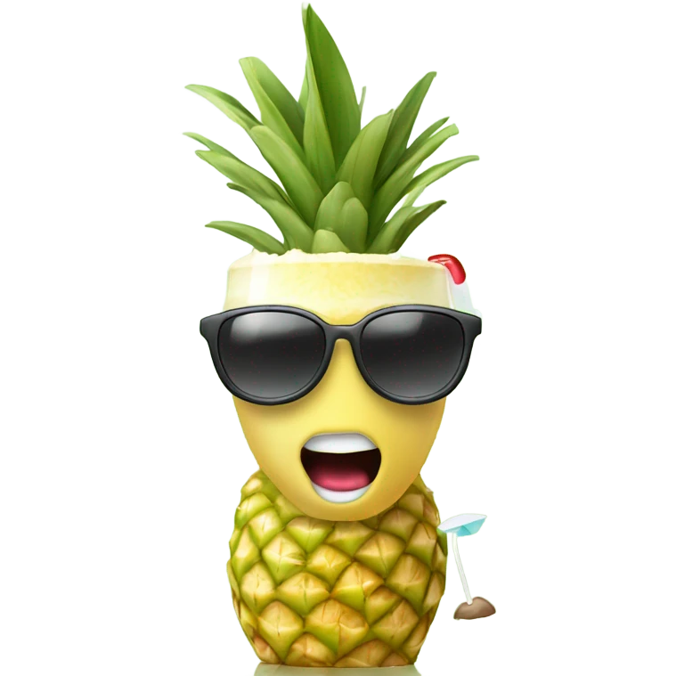 Piña colada drinking a piña colada emoji