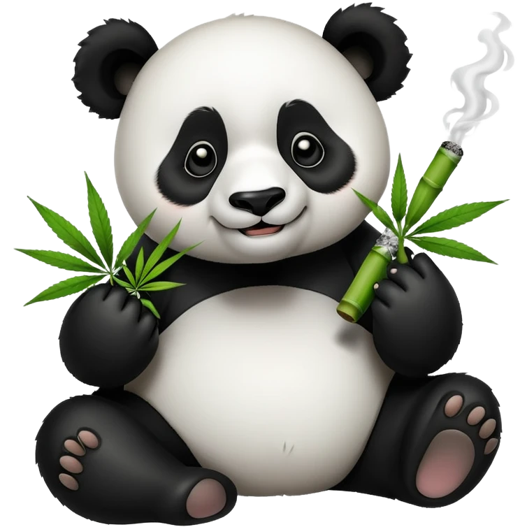 Panda fumando hierba emoji