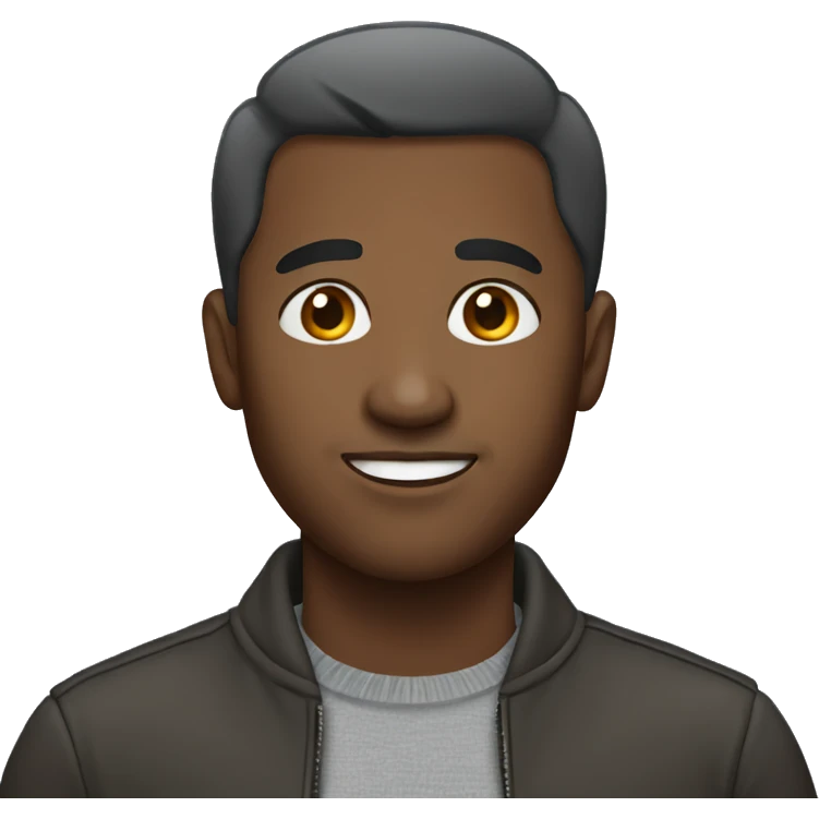 African American man with short hair emoji