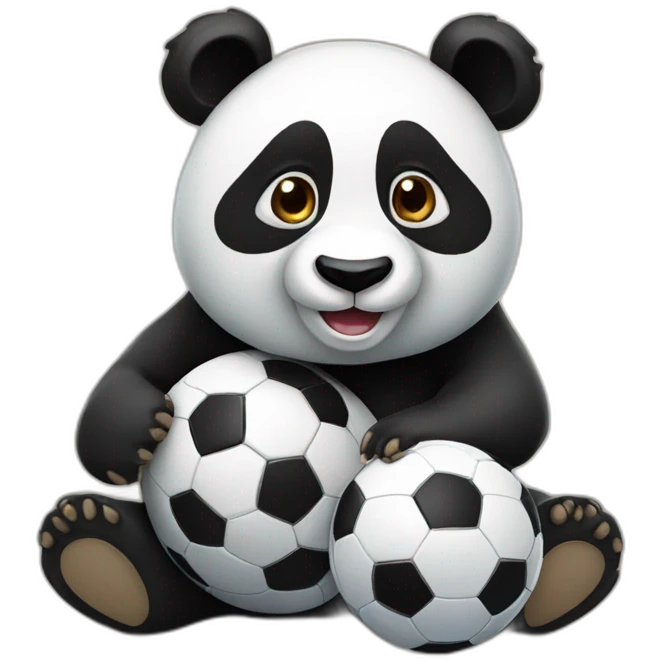 panda with a soccer ball emoji