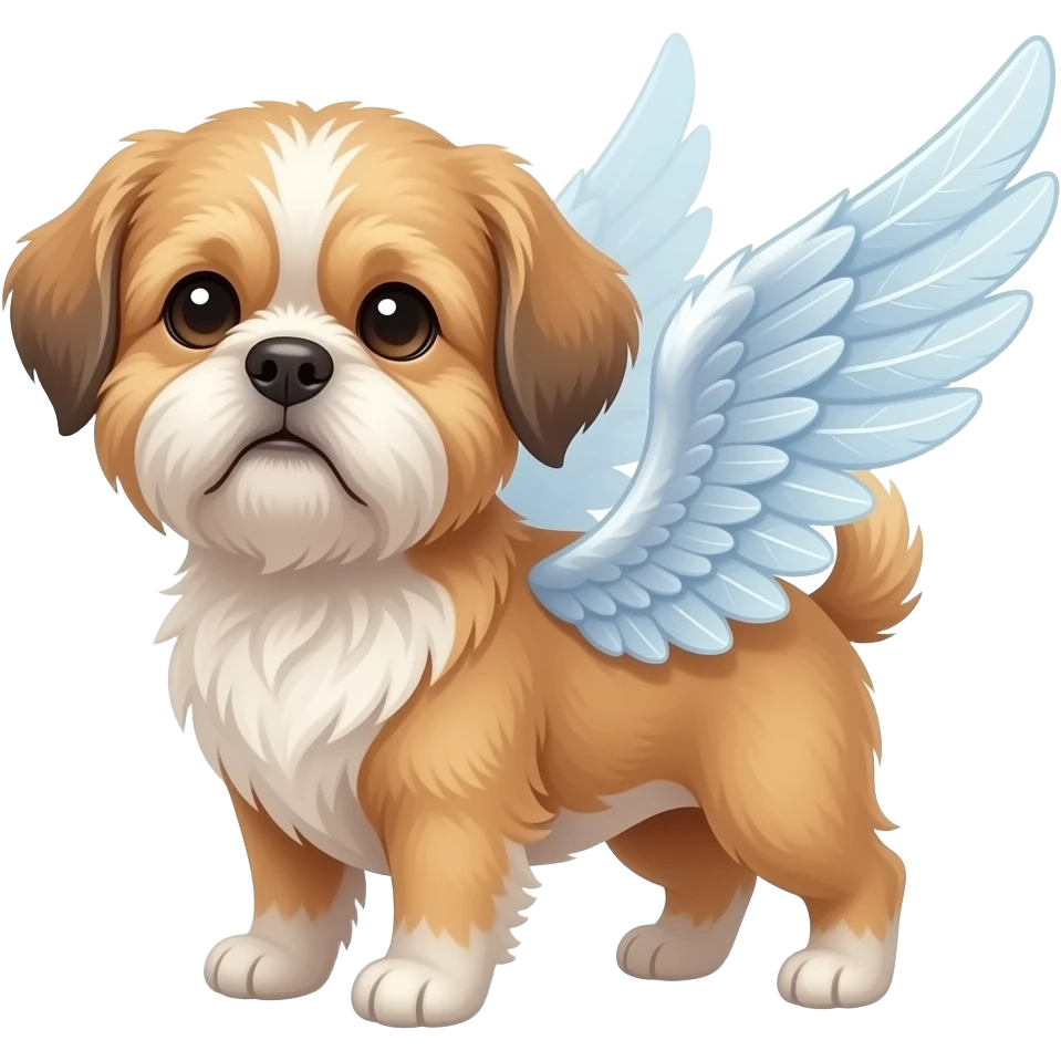 Perro shitzu con alas emoji