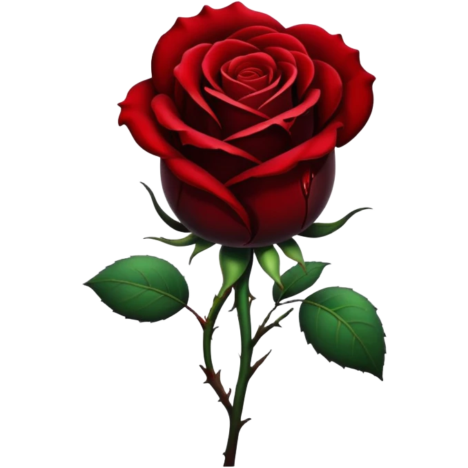 Black Rose with a drop of blood emoji
