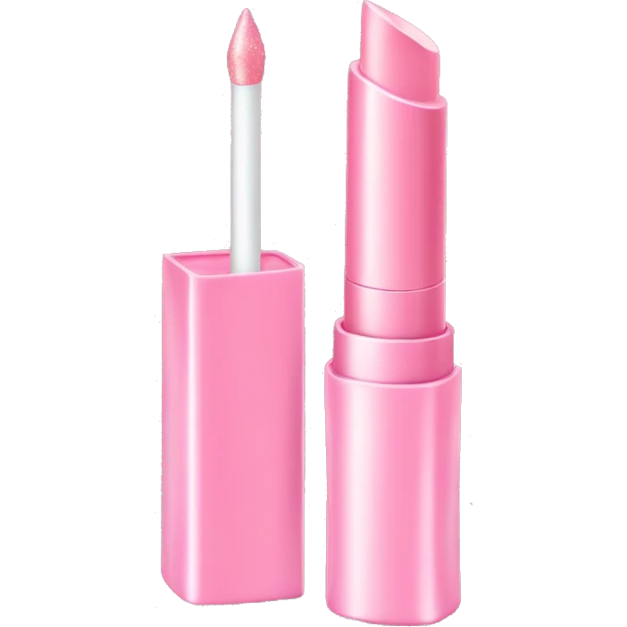 Light Pink sparkly lip gloss tube emoji