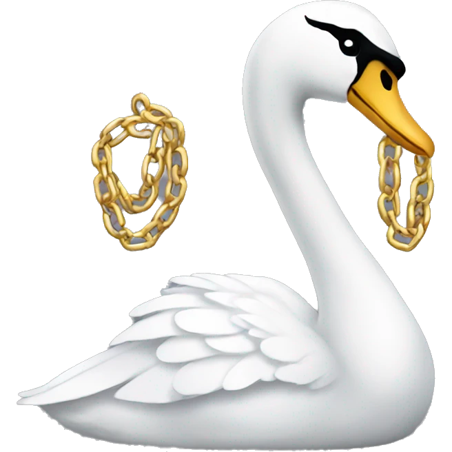 Swan with 27 chain on emoji