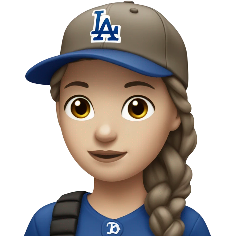 White Dodgers Girl with dark brown hair  emoji
