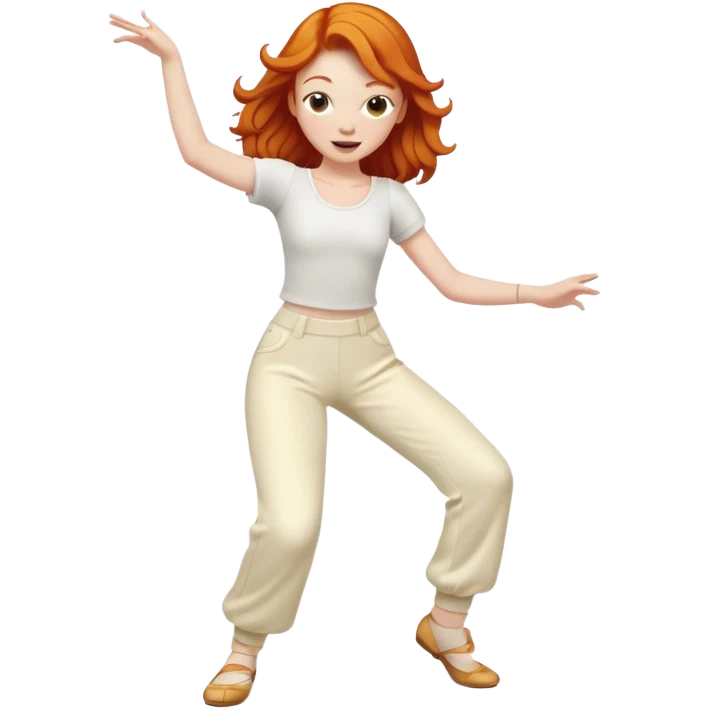 Ginger girl Dancing cream pants emoji