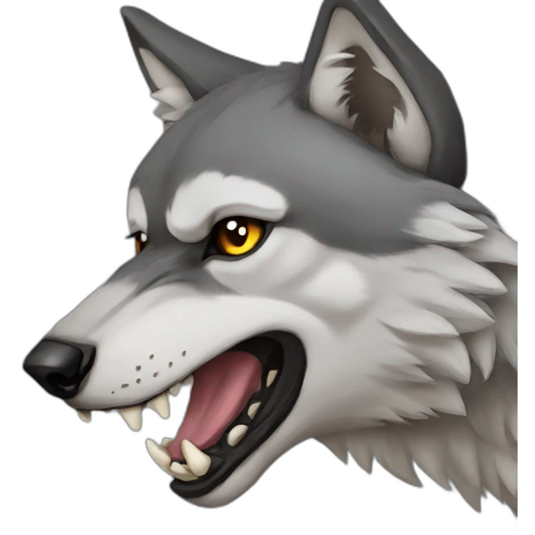 wolf with skull emoji