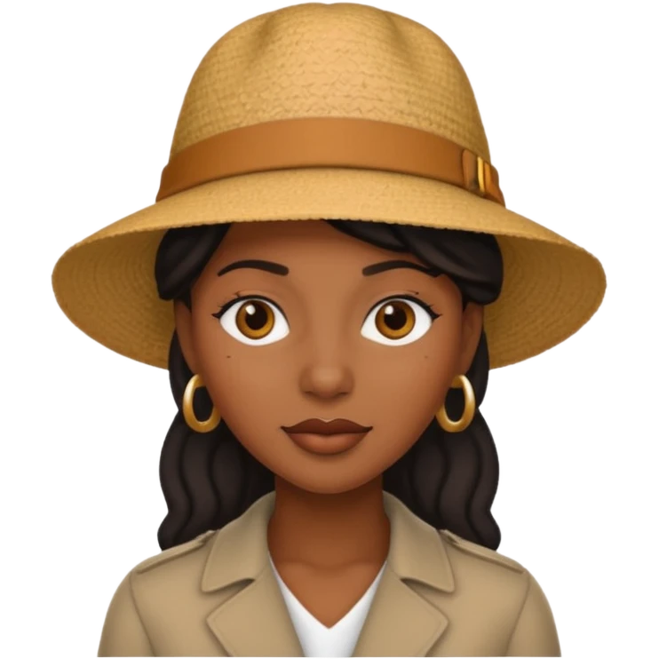black woman wearing hat emoji
