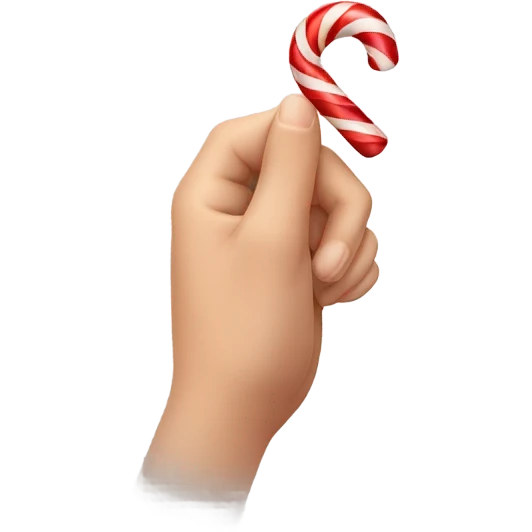 hand grabing candy cane emoji