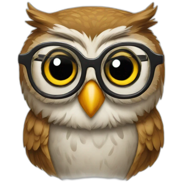 owl with glasses emoji