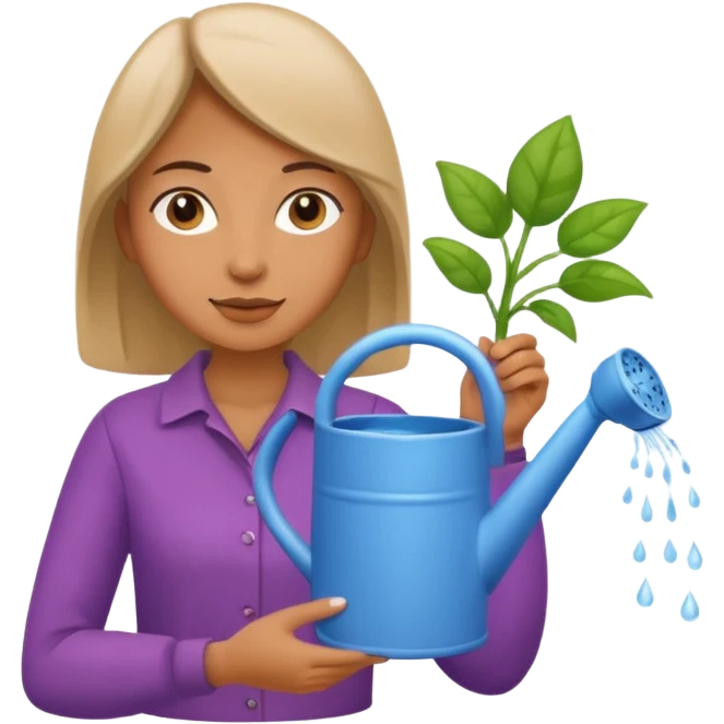 woman with watering pot emoji