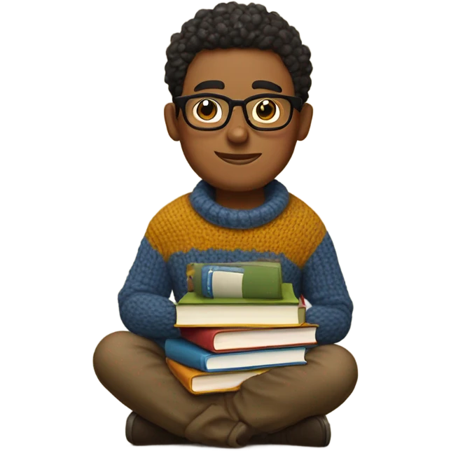 Bookworm nerd emoji