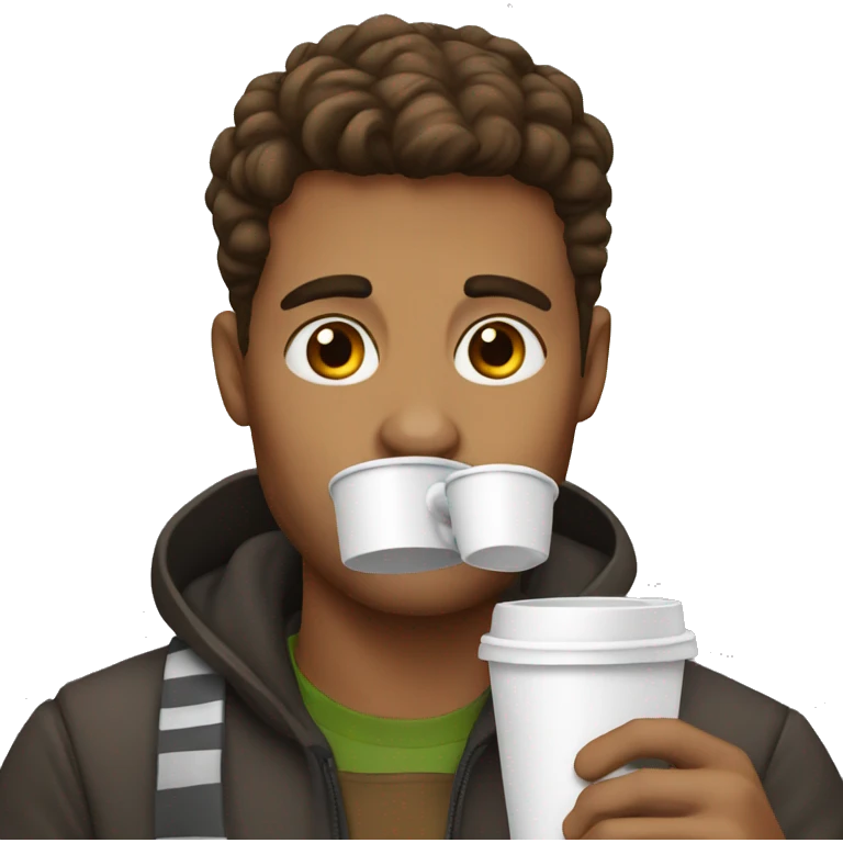 Student drinks coffee emoji