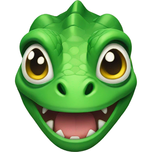 cute green lizard angry face emoji